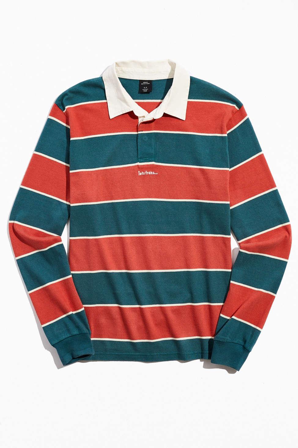 iets frans... Cotton Striped Long Sleeve Rugby Shirt in Bright Red (Red)  for Men - Lyst