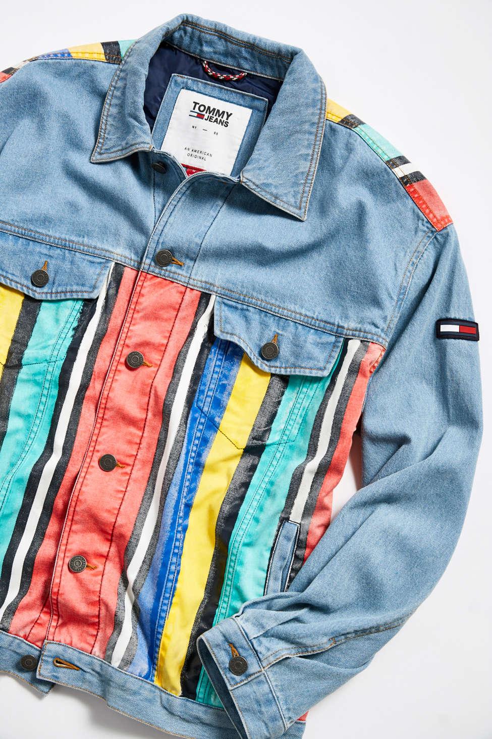 Tommy Hilfiger Stripe Denim Jacket in Light Indigo / (Blue) for Men - Lyst