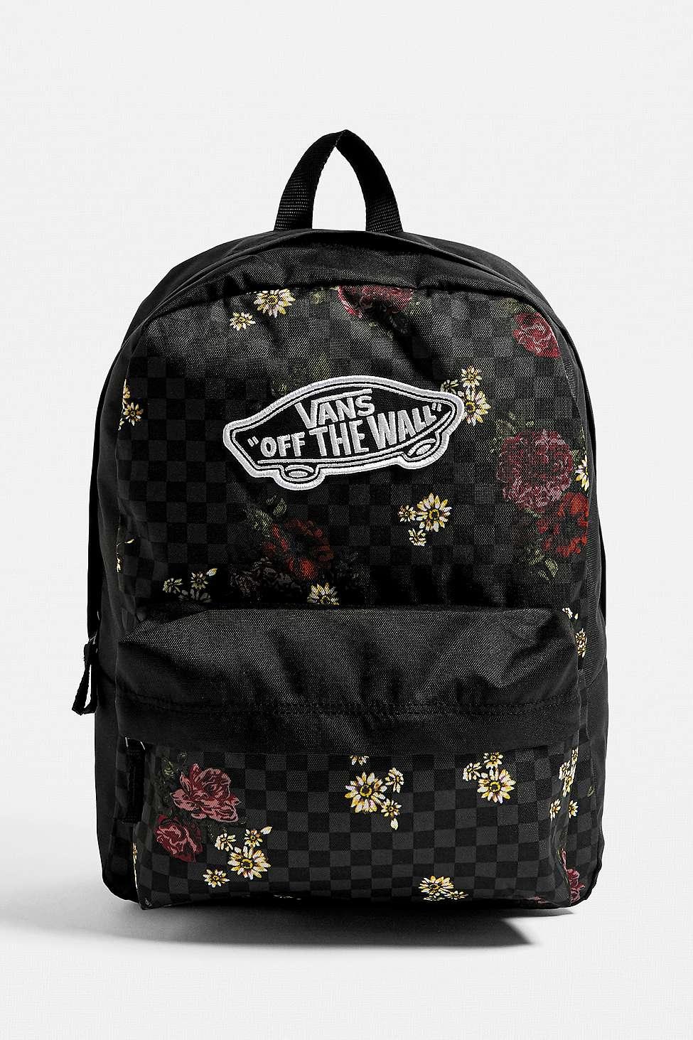 Vans Realm Classic Floral Backpack in Black | Lyst UK