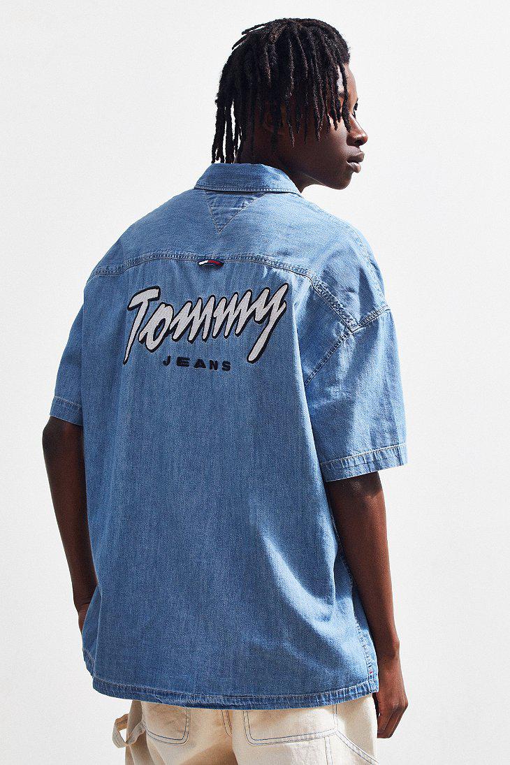 Tommy Hilfiger Tommy Jeans Summer Denim Short Sleeve Button-down Shirt in  Blue for Men | Lyst