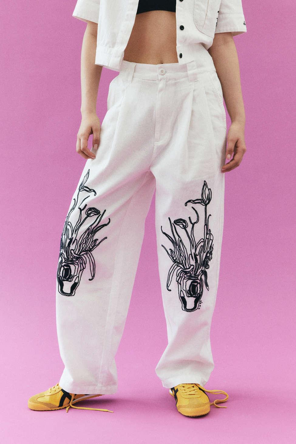 Maroon Cotton Embroidered Pants | Fancy Pant-Maroon | Cilory.com