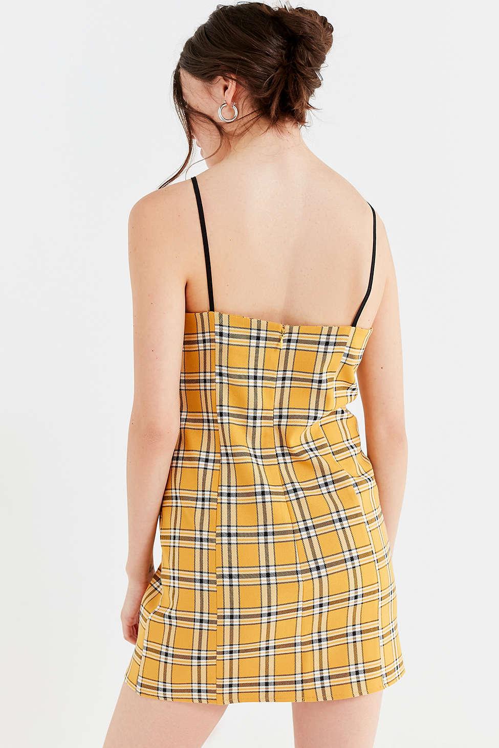 yellow plaid dress urban outfitters