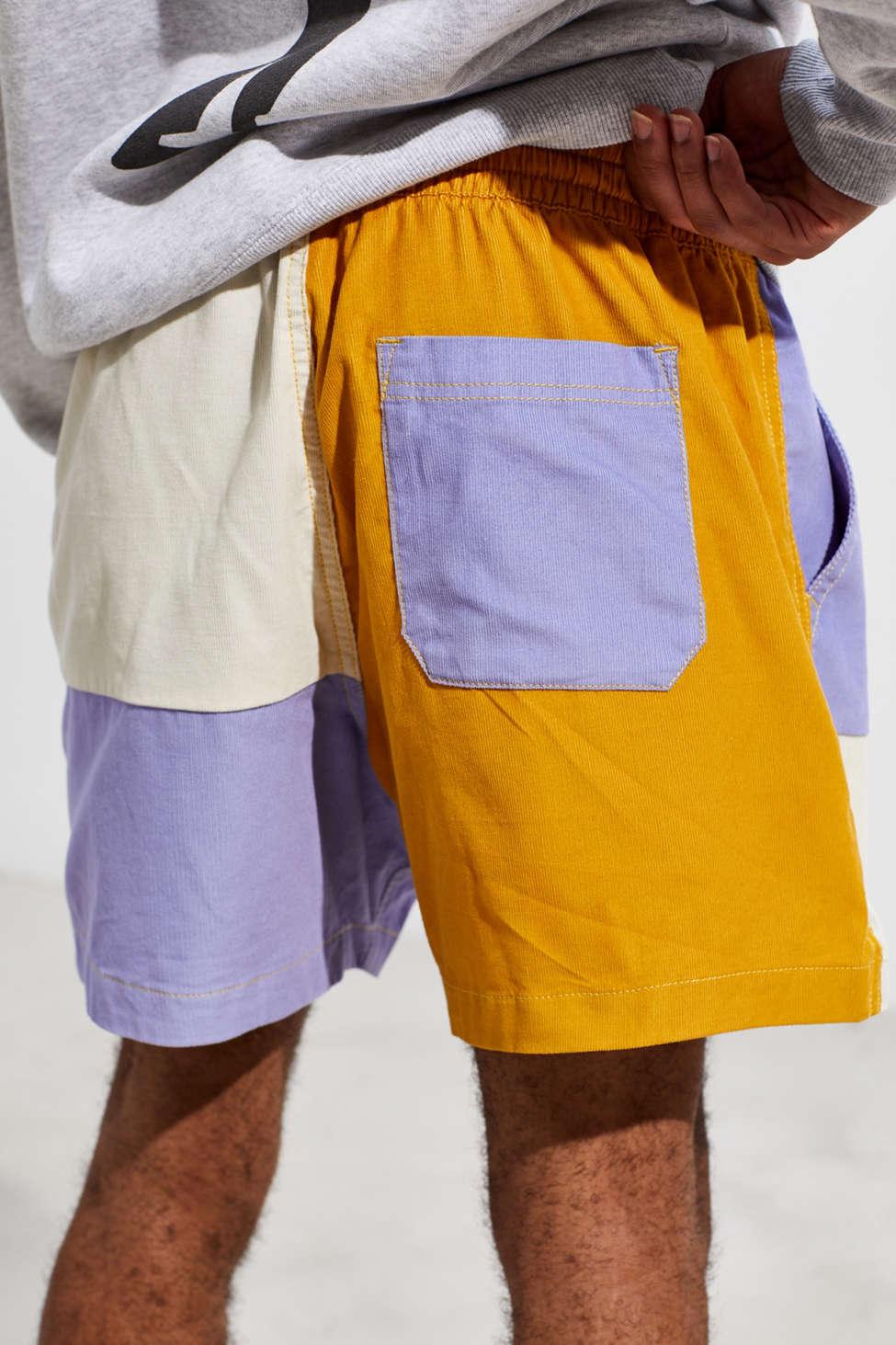 Urban Outfitters Uo Lucien Colorblock Corduroy Short for Men Lyst