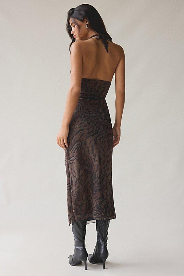 Urban Outfitters Uo Deep Plunge Halter Ruched Mesh Midi Dress in Brown | Lyst Urban Outfitters Uo Deep Plunge Halter Ruched Mesh Midi Dress in Brown | Lyst