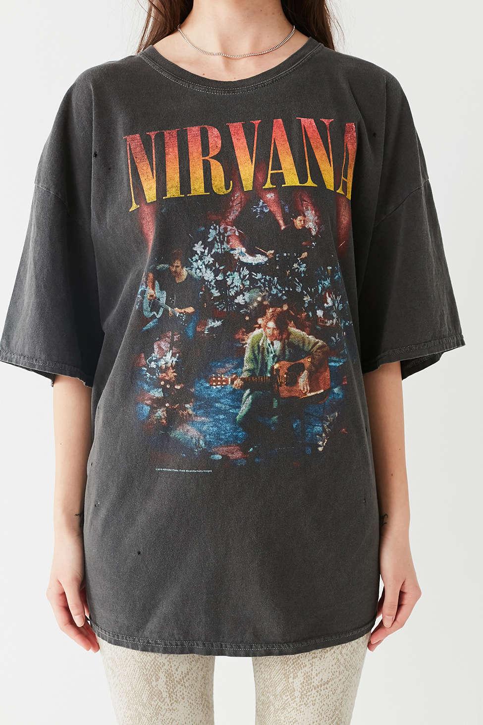 Urban Outfitters Cotton Nirvana Unplugged T-shirt Dress in Black Lyst