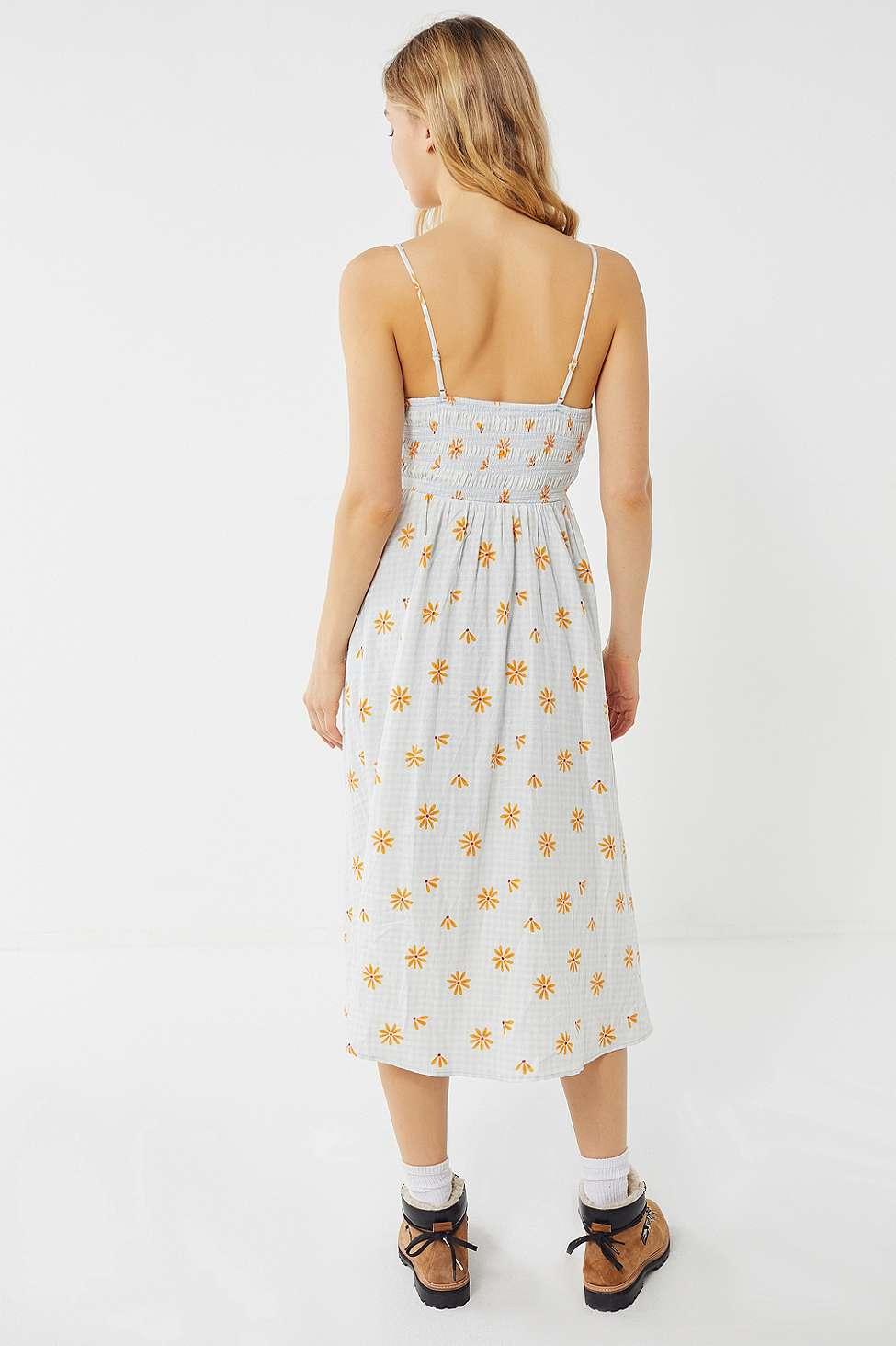 uo ember smocked midi dress