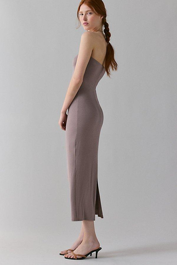 Urban Outfitters Uo Nora Jersey Knit Tube Midi Dress in Brown | Lyst