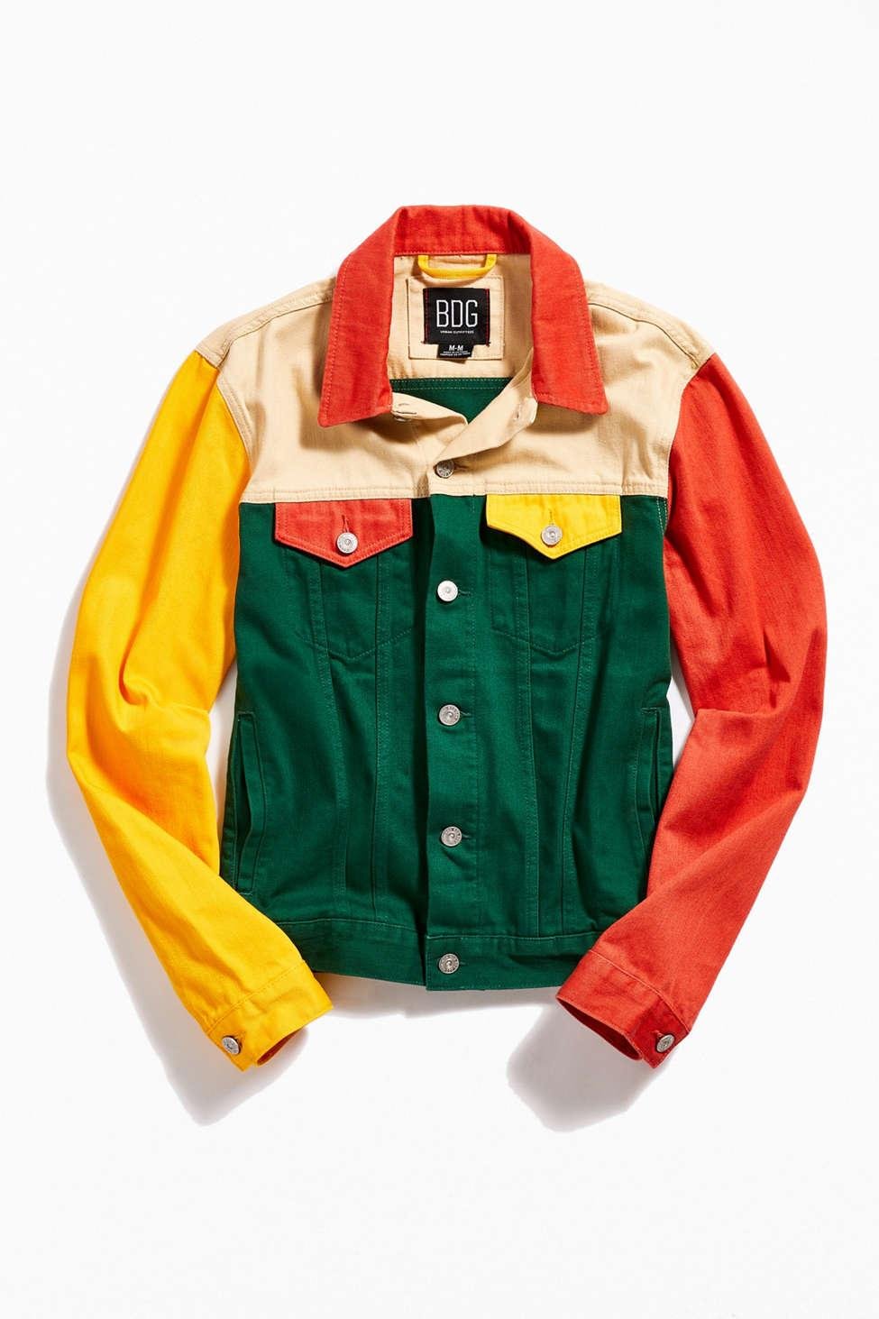 bdg colorblocked denim trucker jacket