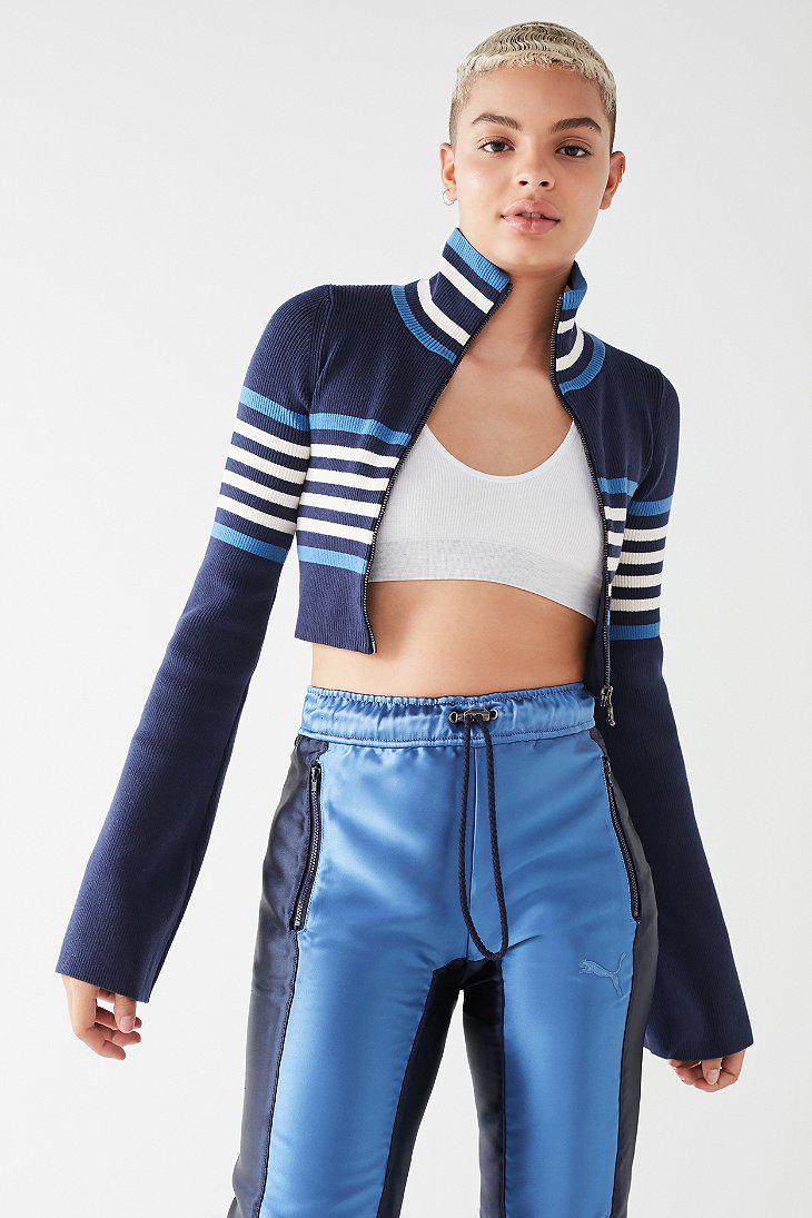 PUMA Cotton Fenty By Rihanna Cropped Turtleneck Cardigan in Navy (Blue) -  Lyst