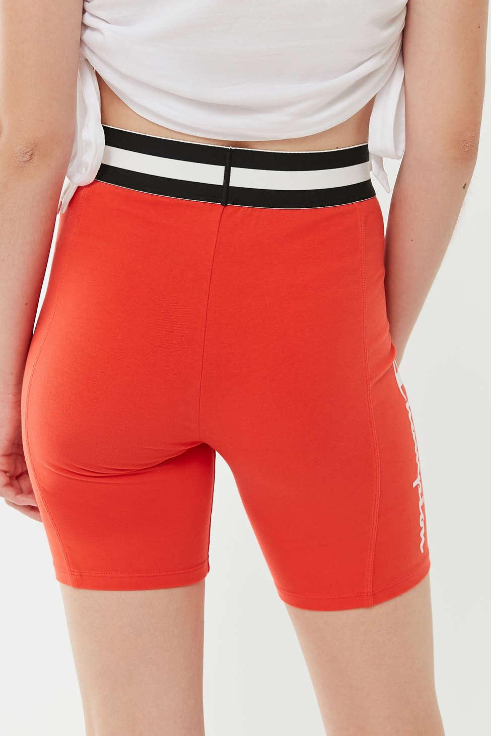 red champion biker shorts