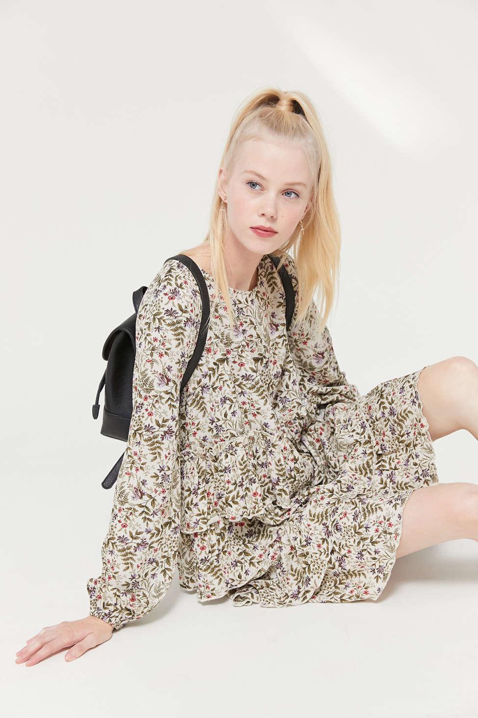 uo floral tiered babydoll dress