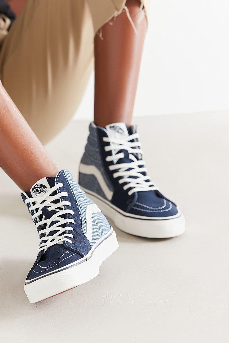 Vans Vans Sk8-hi Patchwork Denim Sneaker in Blue | Lyst