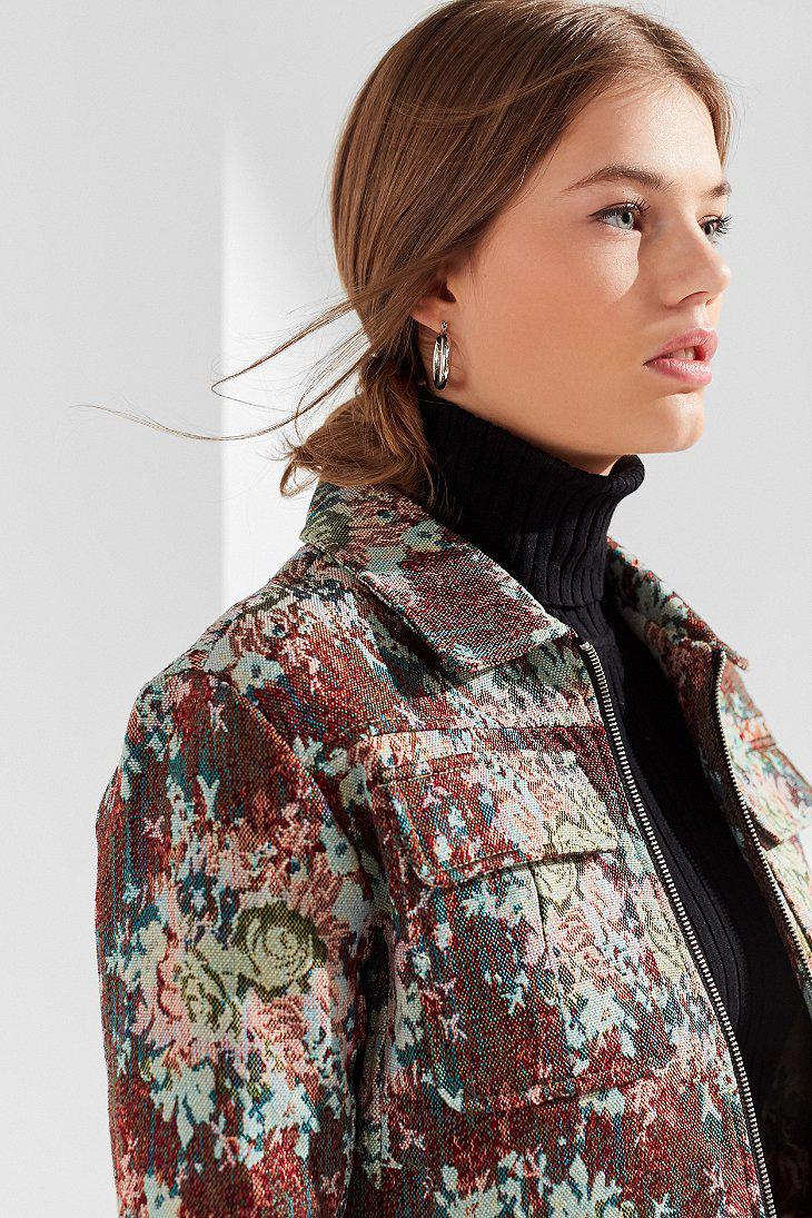 bdg floral jacquard trucker jacket