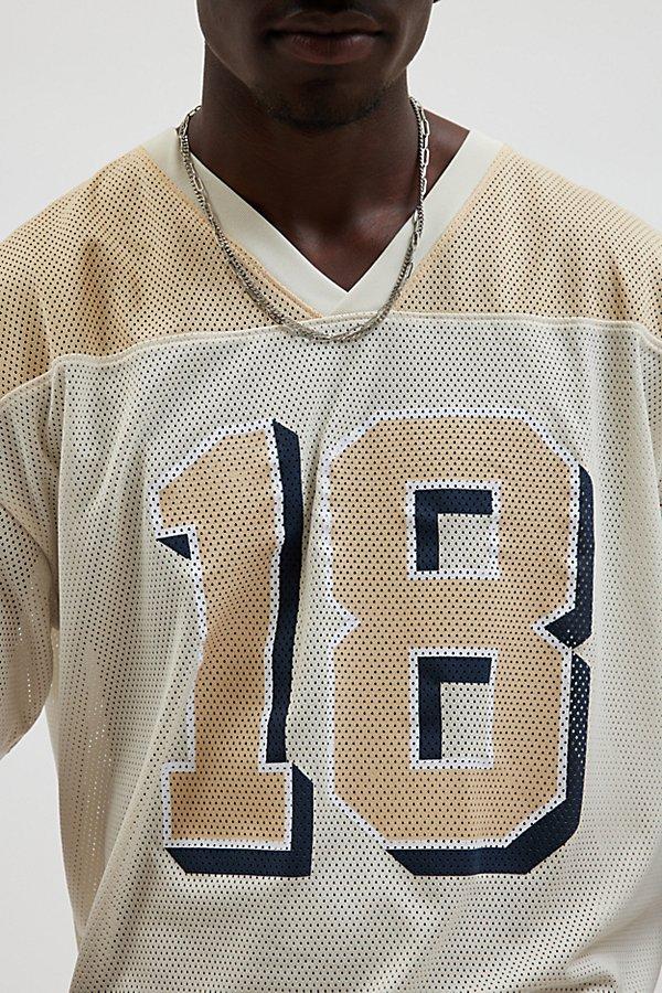 Urban Outfitters Mesh Football Jersey V-Neck Tee in Natural for