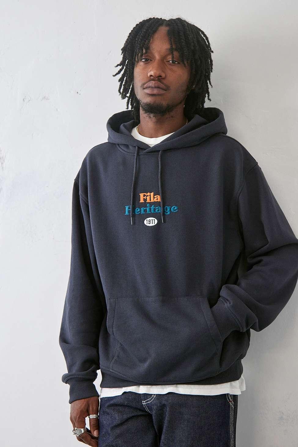 Fila Uo Exclusive Washed Black Heritage Hoodie for Men | Lyst UK