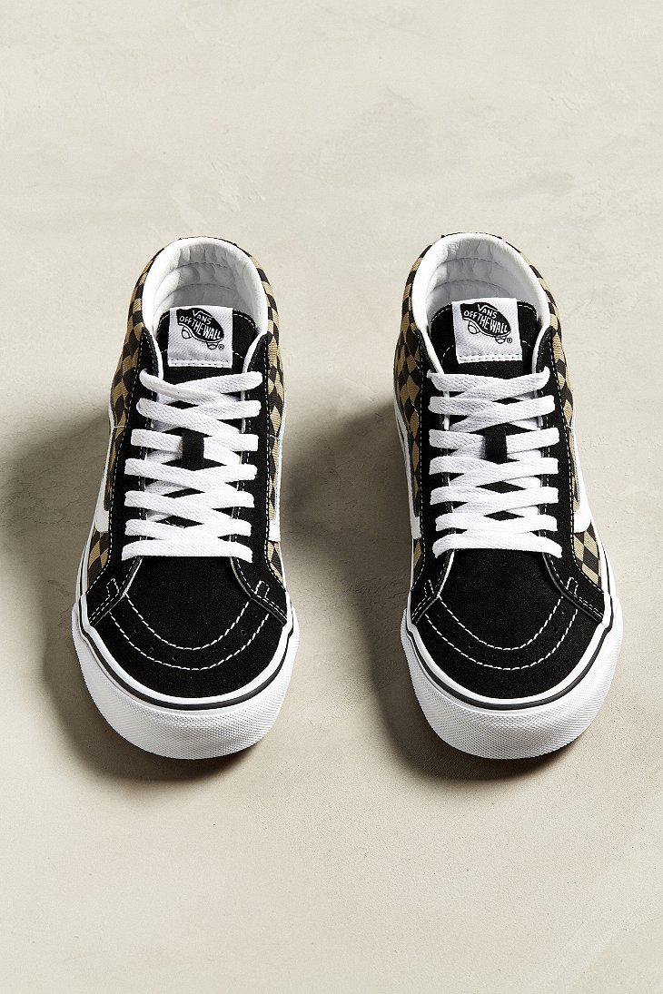 Download Vans Suede Vans Sk8-hi Mid Checkerboard Sneaker for Men - Lyst