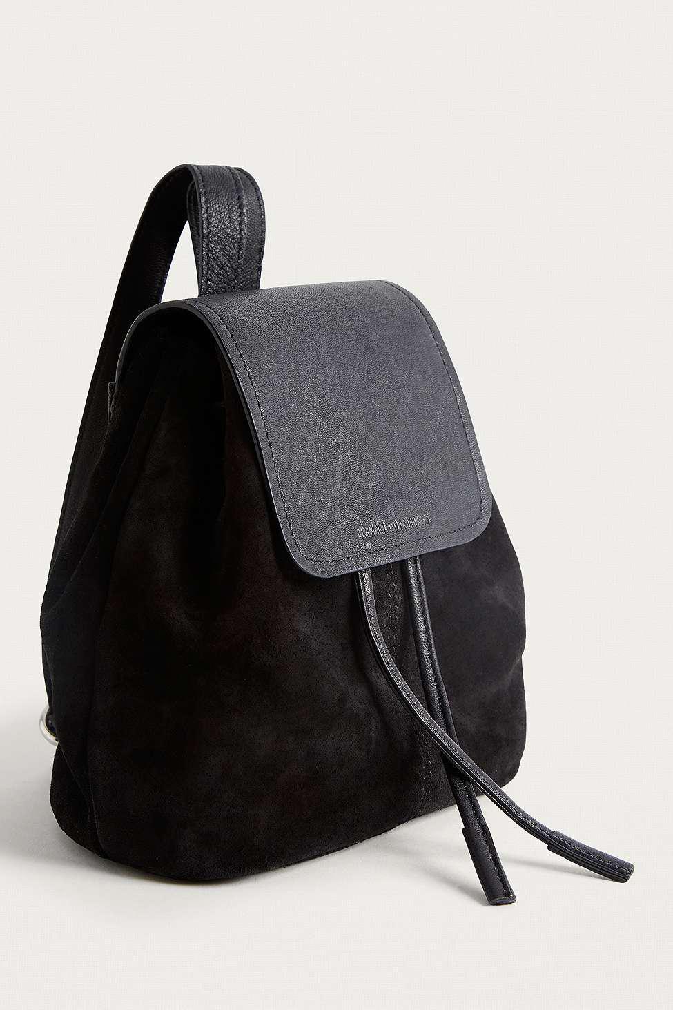 black suede mini backpack