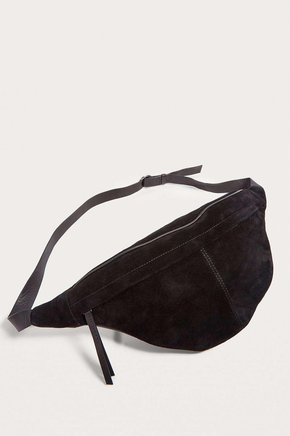 black suede bum bag