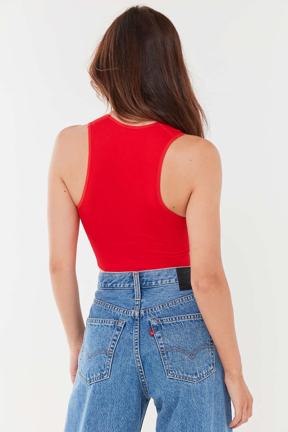 Out From Hailey Plunging Bra Top in Red | Lyst