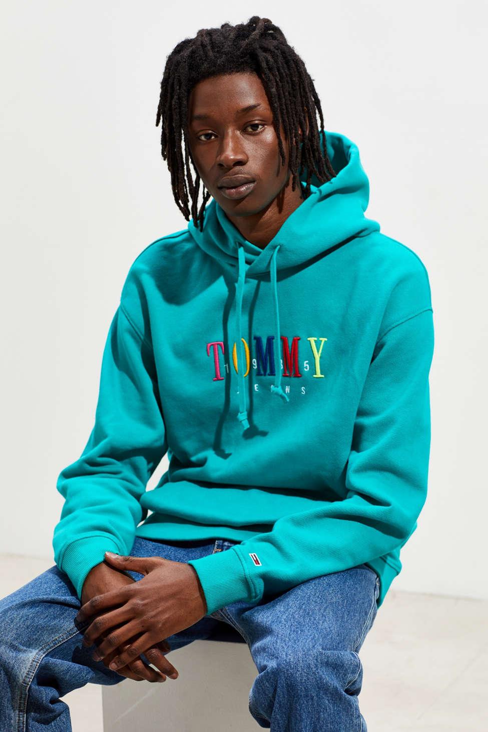 tommy jeans multicolor logo hoodie sweatshirt