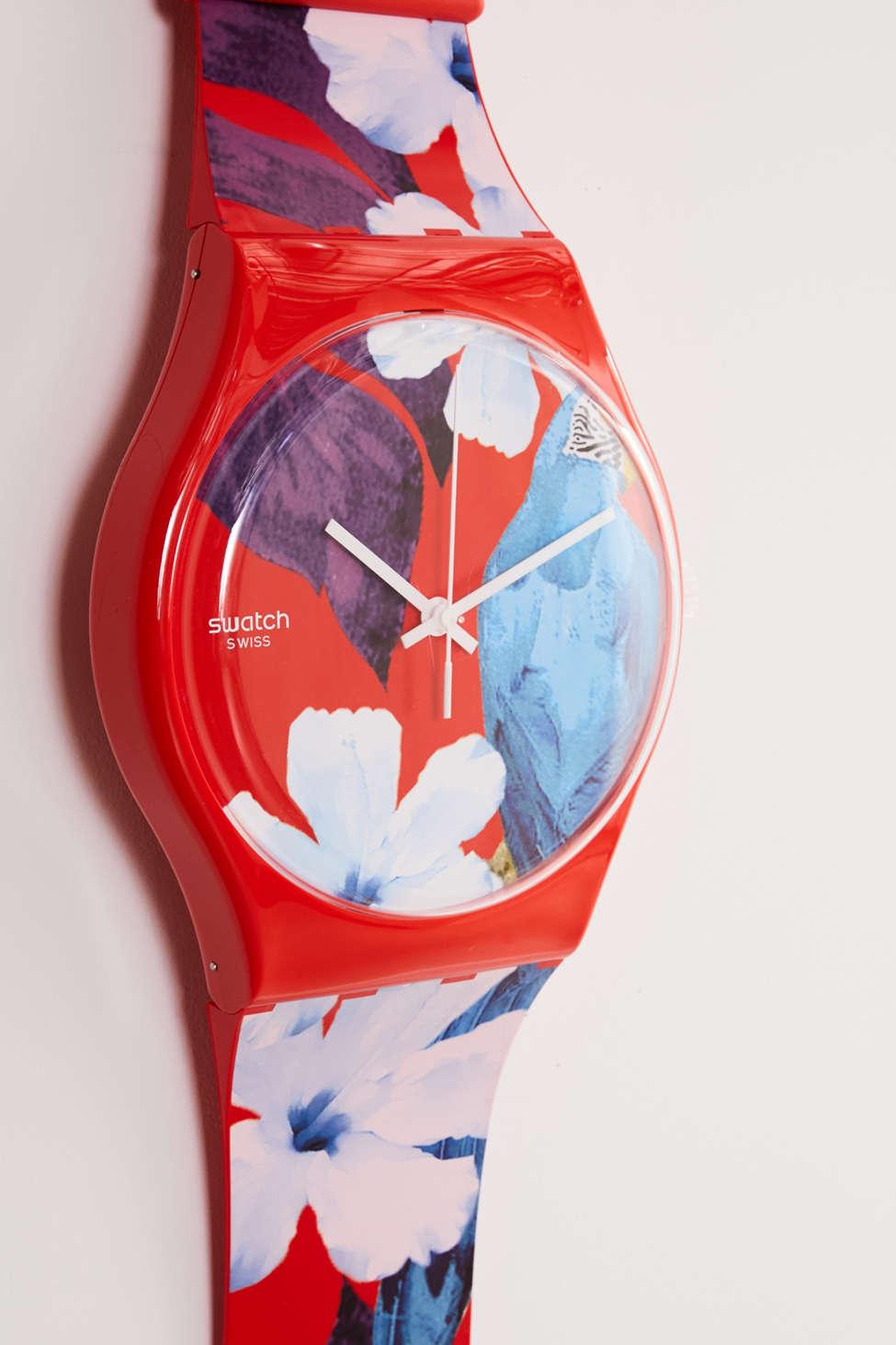Swatch Maxi Mister Parrot Wall Clock In Red For Men Lyst