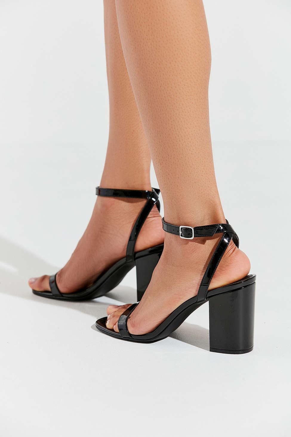 black thin strap heels