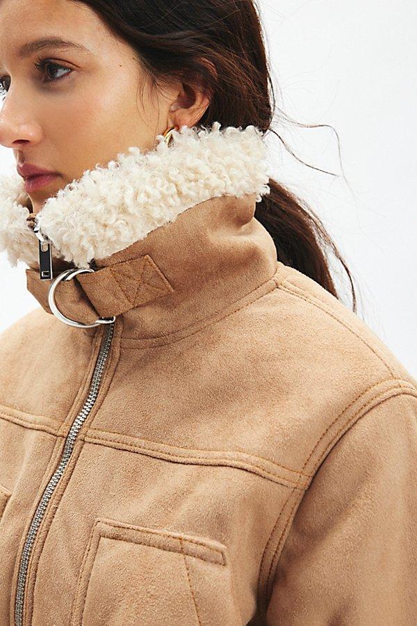 BDG August Faux Suede Bomber Jacket in Blue Lyst