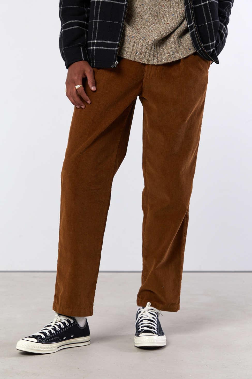 Urban Outfitters Uo Double Pleated Corduroy Pant in Brown for Men - Lyst
