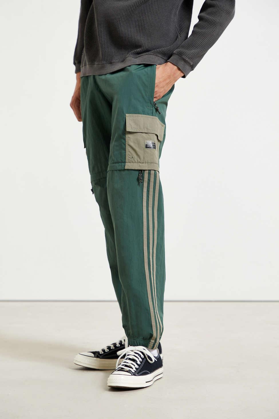 adidas Synthetic 2-in-1 Zip-off Cargo Wind Pant in Olive (Green 