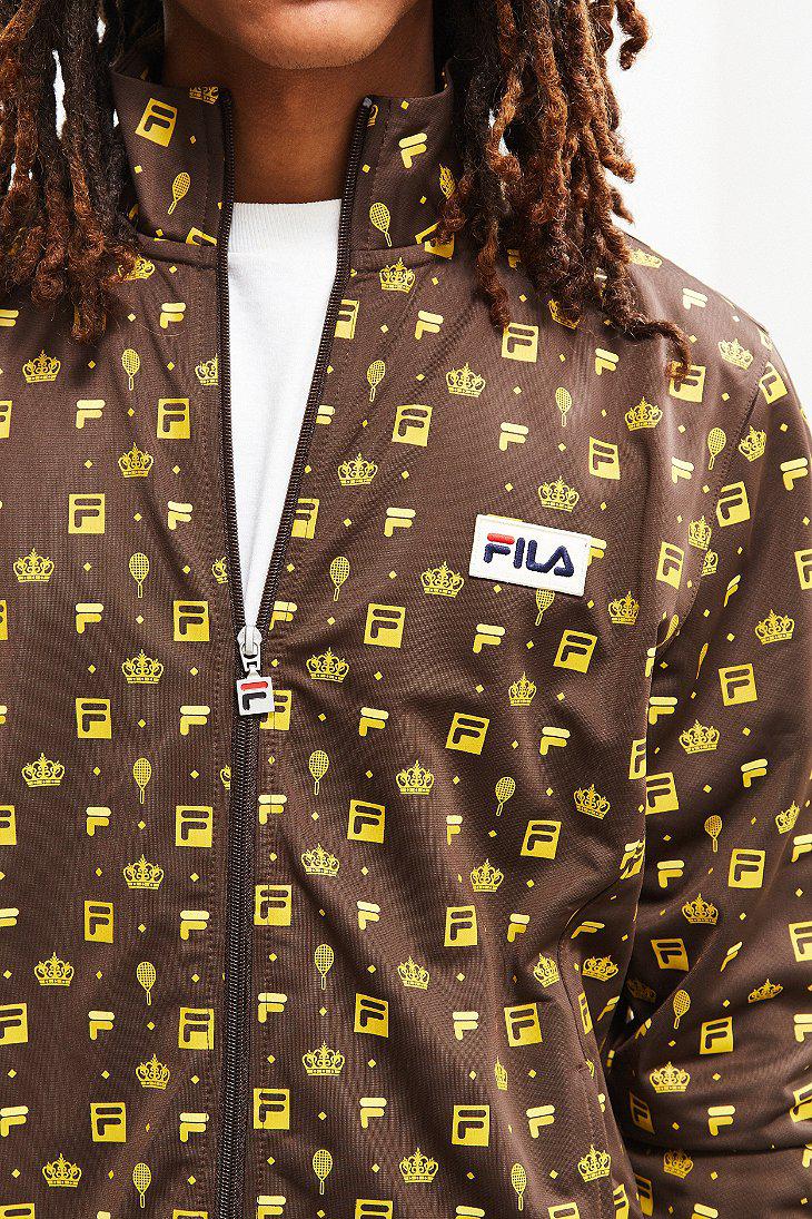 Fila Fila + Uo Monogram Track Jacket in Brown for Men | Lyst