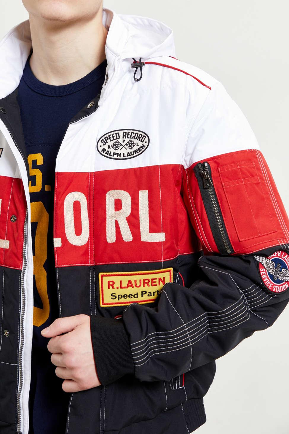 systematisch hoffelijkheid wijk Polo Ralph Lauren Racing Jacket in Black for Men | Lyst