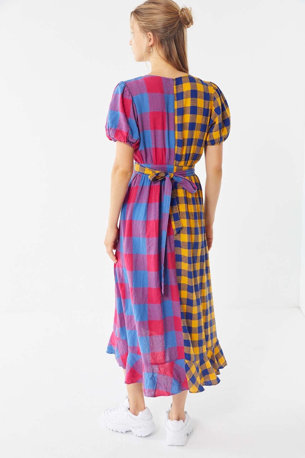 urban outfitters linen wrap dress