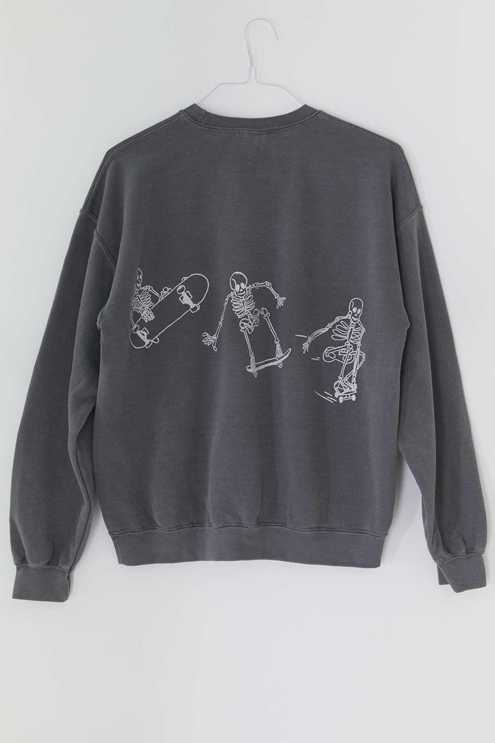 Project Social T Cotton Skateboard Skeletons Sweatshirt in Black (Gray ...