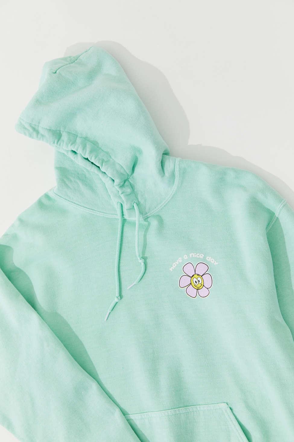 Urban Outfitters Have A Nice Day Daisy Hoodie Sweatshirt in Green | Lyst
