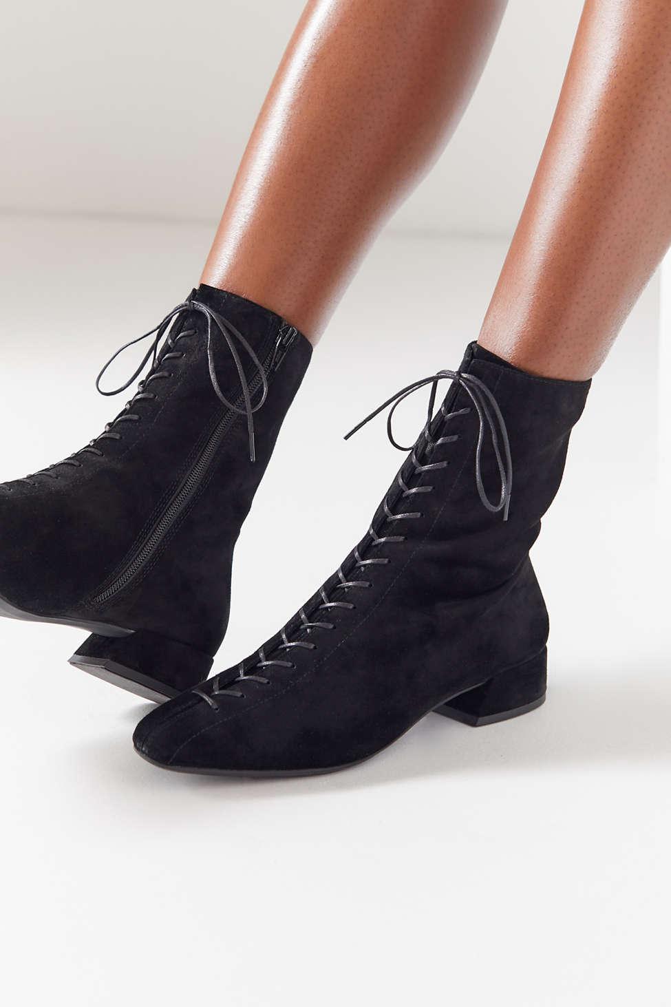 Vagabond Suede Joyce Lace-up in Black - Lyst