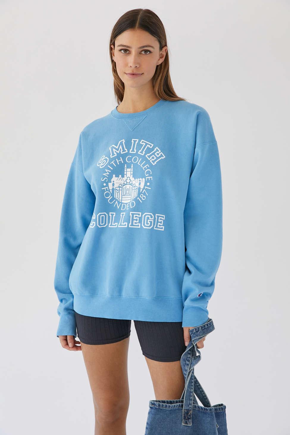 Champion Cotton Uo Exclusive Smith College Sweatshirt in Blue | Lyst