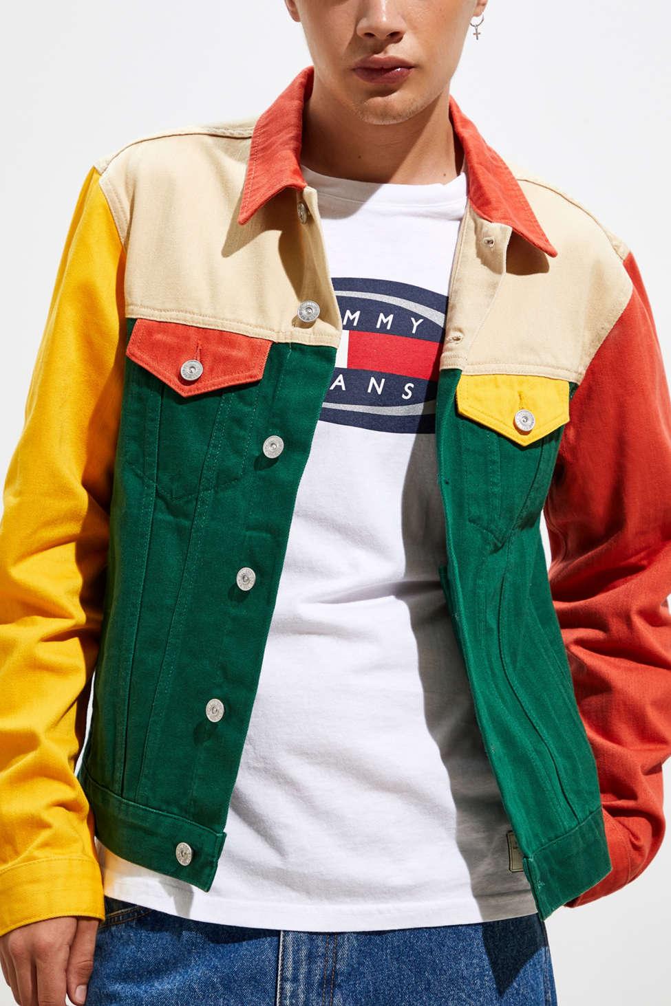 bdg colorblocked denim trucker jacket