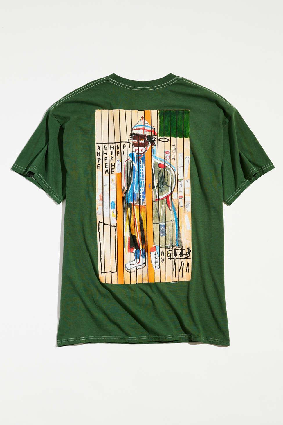 Urban Outfitters Cotton Basquiat Anthony Clarke 1985 Tee in Olive