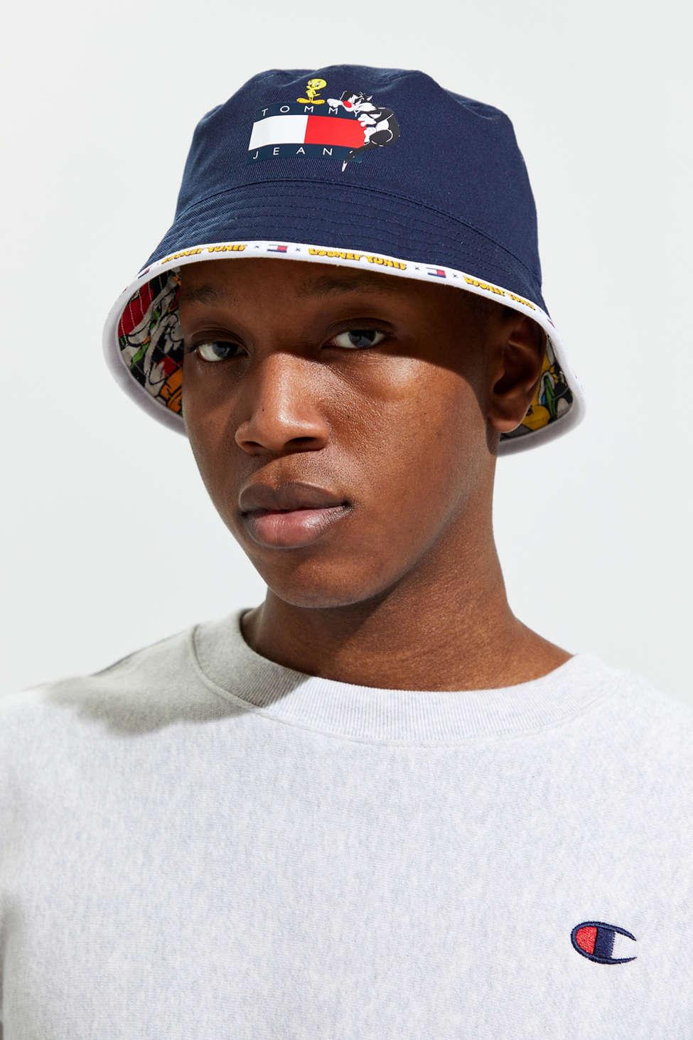 Tommy Jeans X Looney Tunes Capsule Reversible All Over Characters And Flag  Logo Print Bucket Hat In Navy | forum.iktva.sa