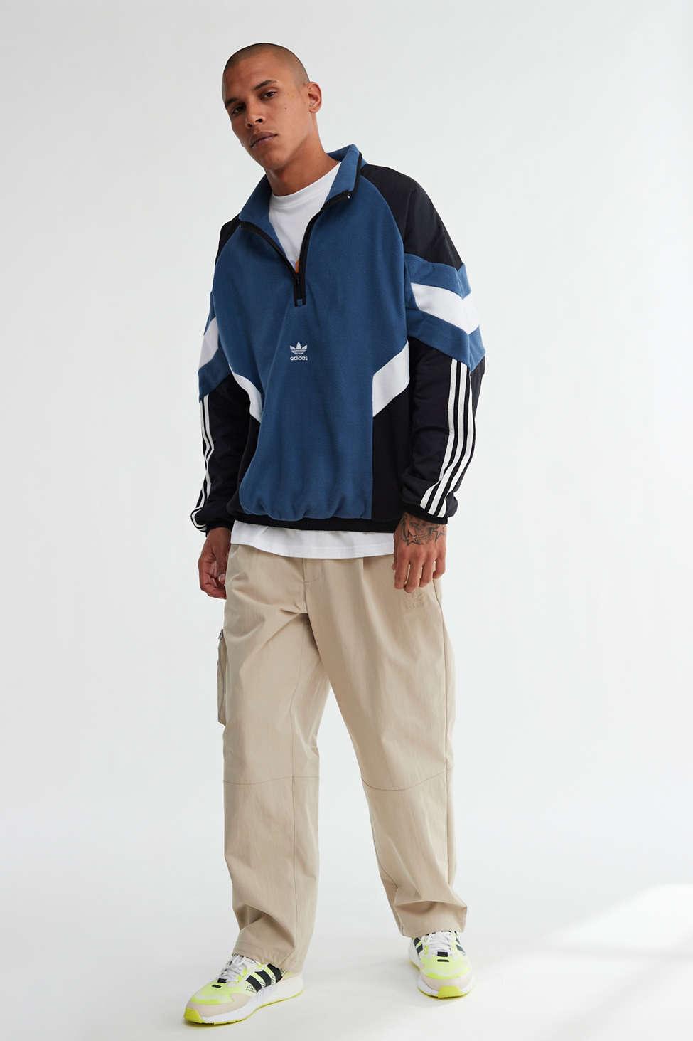 adidas Polar Fleece Pullover Track Top in Blue for Men | Lyst