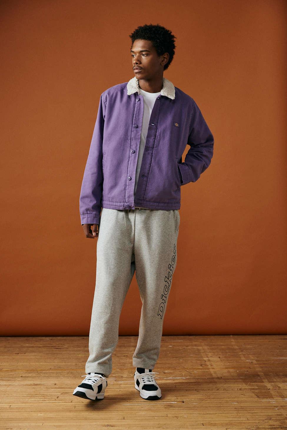 Dickies Textured Fleece Lined Jacket In Plum,at Urban Outfitters