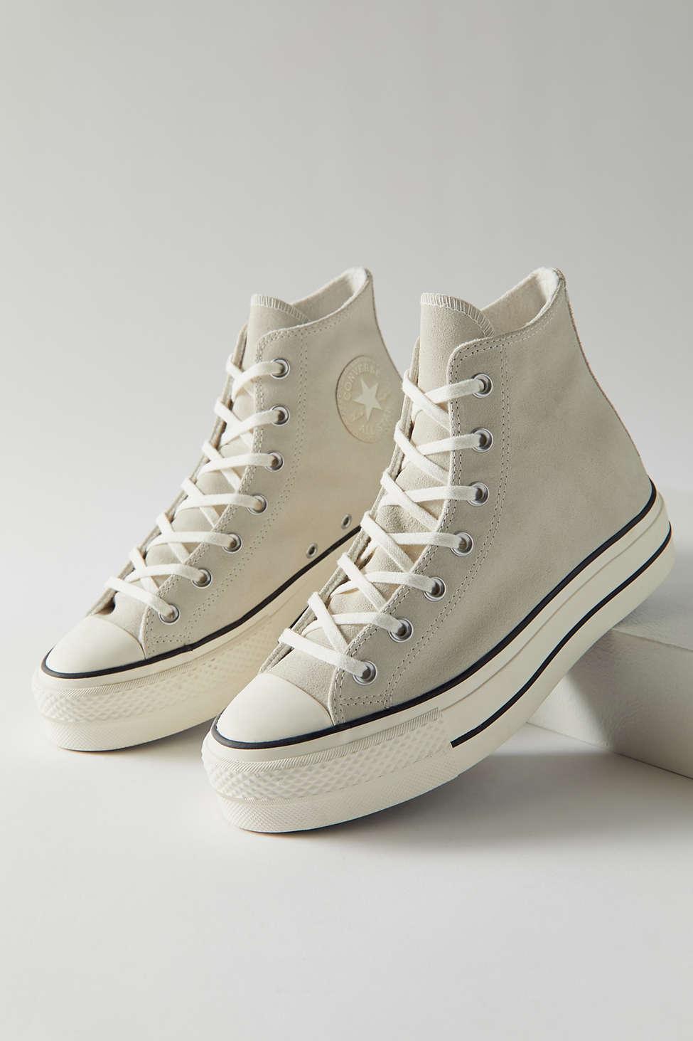 Converse Chuck Taylor All Star Suede Platform High Top Sneaker in White |  Lyst