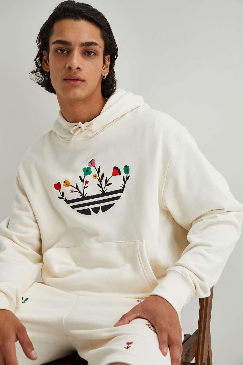 adidas Cotton Floral Trefoil Hoodie Sweatshirt for Men | Lyst