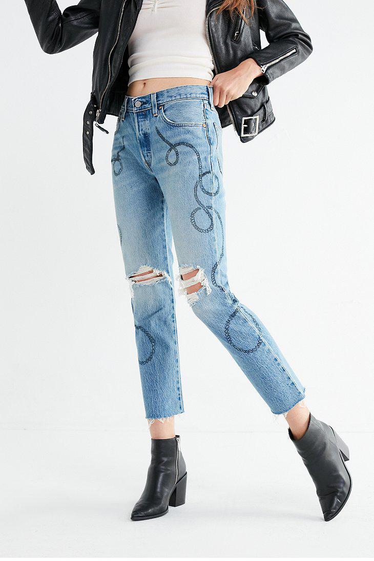 Levi's Cotton Levi's 501 Cropped Skinny Jean – Birthday Bae in Light Blue  (Blue) | Lyst