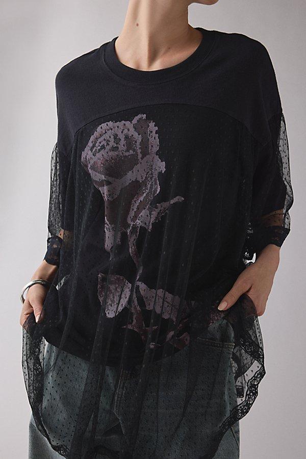 Kimchi Blue Show Stopper Tulle + Lace Layered Oversized Graphic