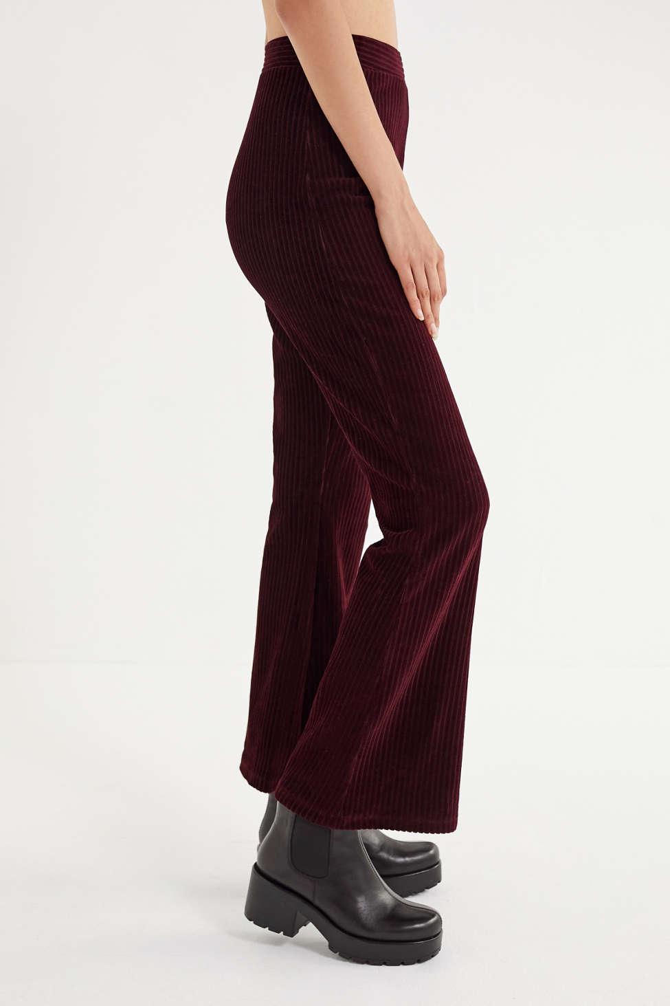 ribbed velvet flared pants