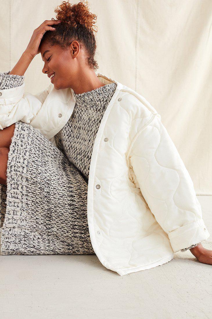 Urban Outfitters Vintage Oversized Quilted Liner Jacket in White | Lyst