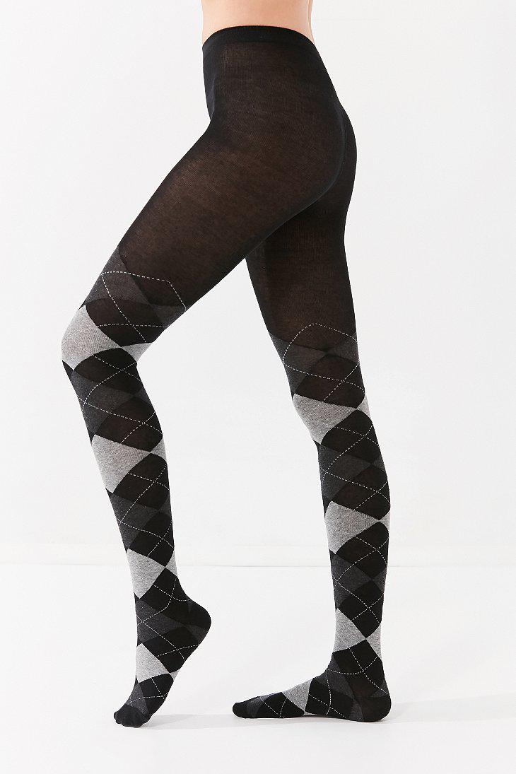 argyle sweater tights