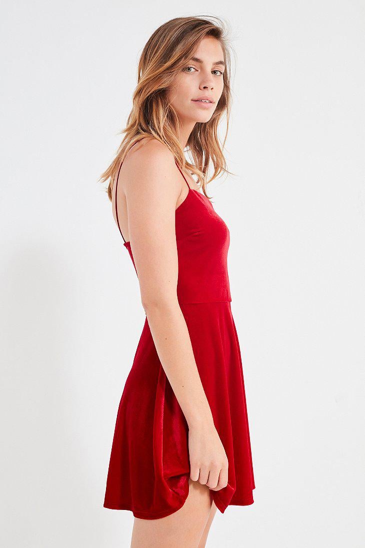 red velvet dress urban outfitters