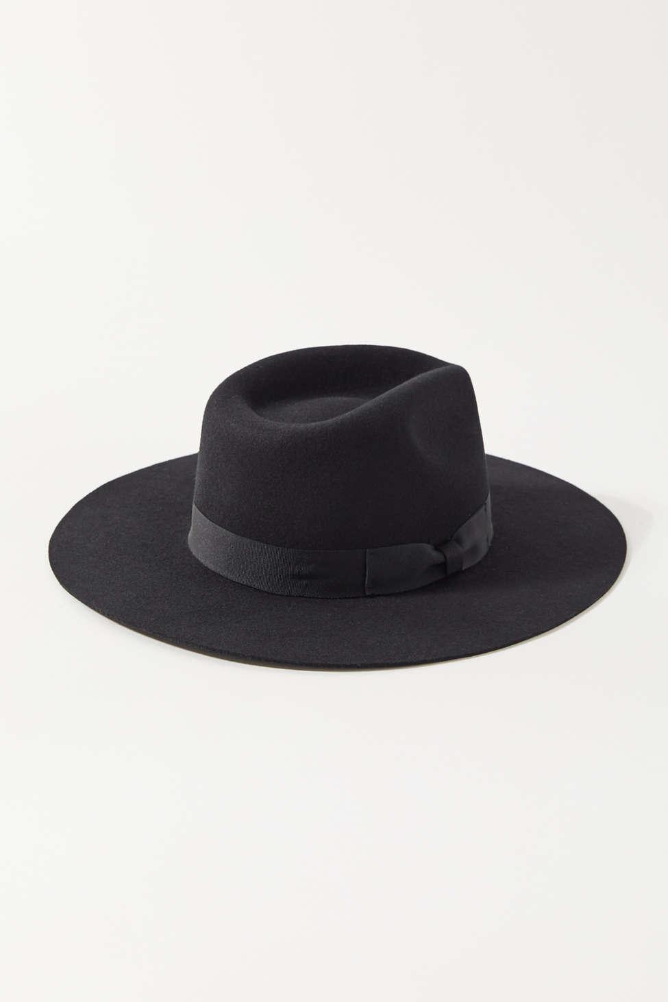 flat brim felt hat